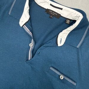 Ted Baker Men’s Modal Blend Knit Jersey Polo Short Sleeve Size 4 Classic Preppy